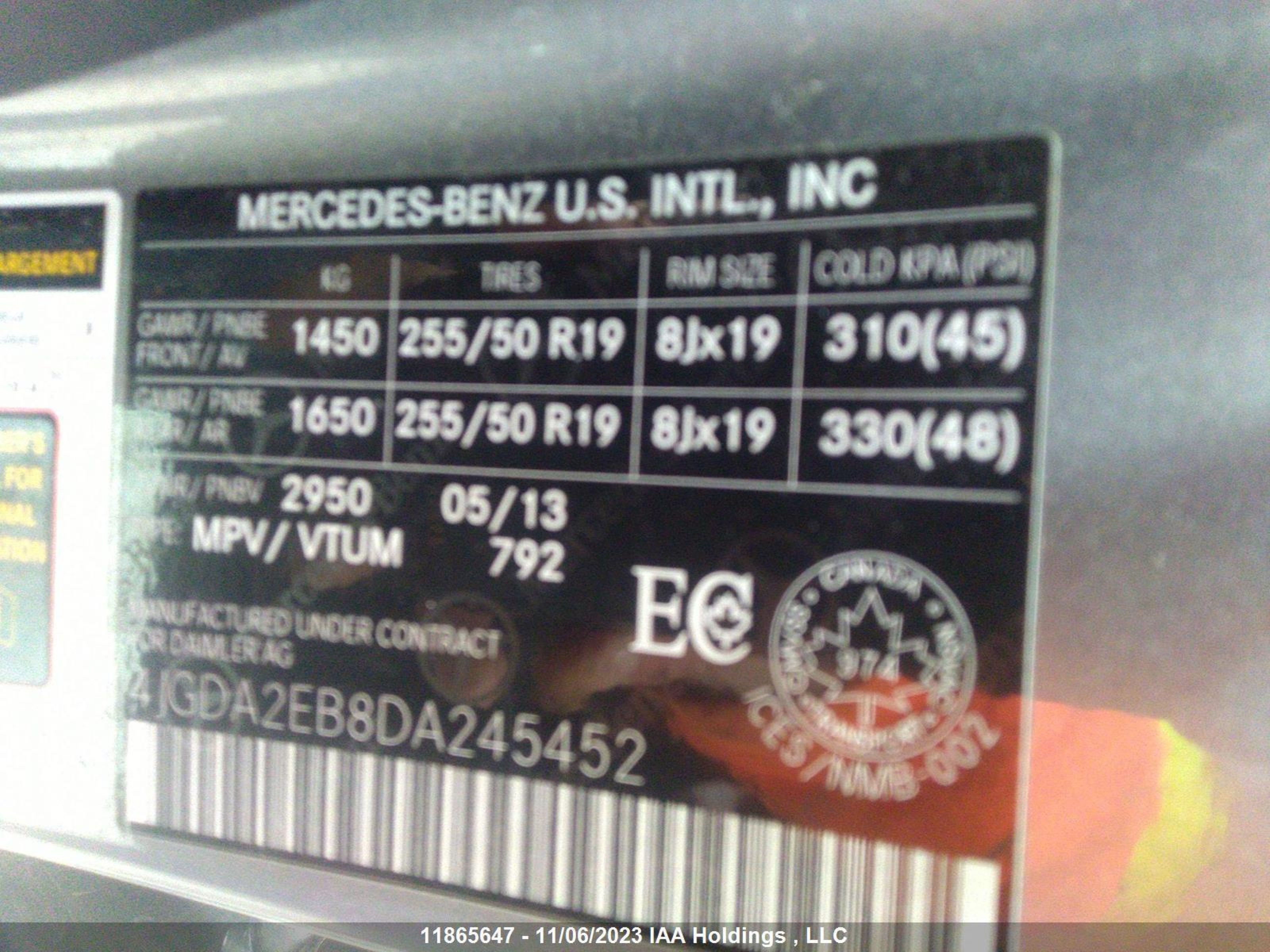 Photo 8 VIN: 4JGDA2EB8DA245452 - MERCEDES-BENZ M-KLASSE 