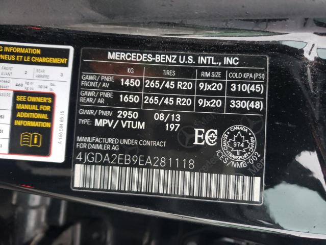 Photo 9 VIN: 4JGDA2EB9EA281118 - MERCEDES-BENZ ML 350 BLU 