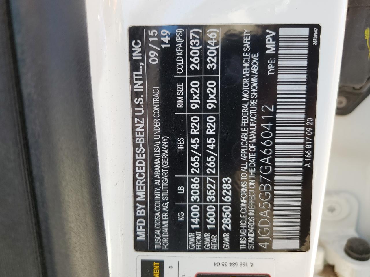 Photo 11 VIN: 4JGDA5GB7GA660412 - MERCEDES-BENZ GLE 