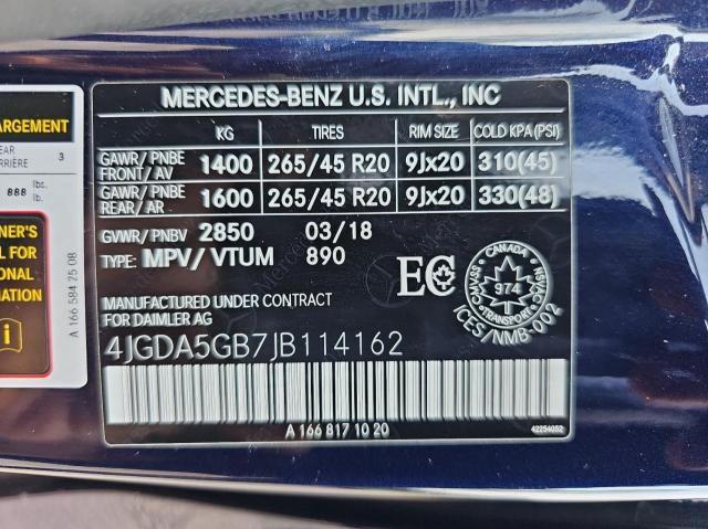 Photo 9 VIN: 4JGDA5GB7JB114162 - MERCEDES-BENZ GLE 400 4M 