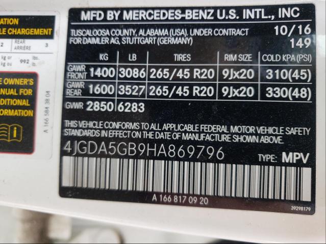 Photo 9 VIN: 4JGDA5GB9HA869796 - MERCEDES-BENZ GLE 400 4M 