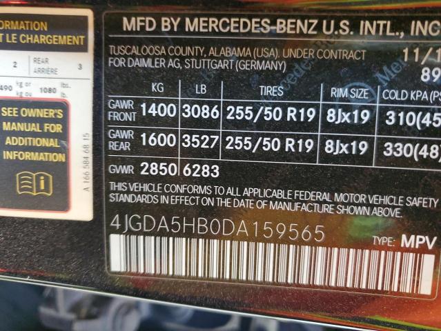 Photo 12 VIN: 4JGDA5HB0DA159565 - MERCEDES-BENZ ML 350 4MA 