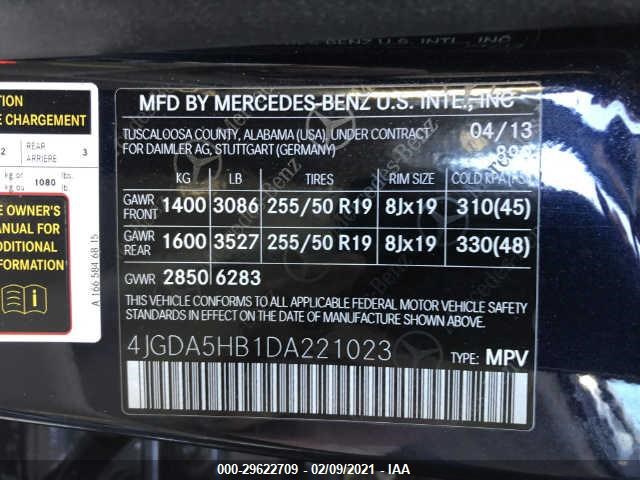 Photo 8 VIN: 4JGDA5HB1DA221023 - MERCEDES-BENZ M-CLASS 