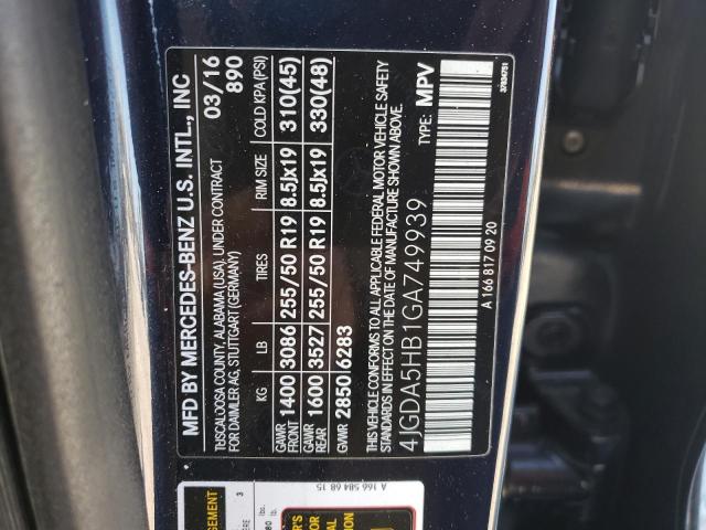 Photo 12 VIN: 4JGDA5HB1GA749939 - MERCEDES-BENZ GLE 350 4M 