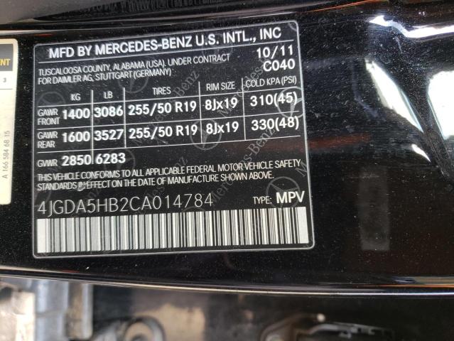 Photo 13 VIN: 4JGDA5HB2CA014784 - MERCEDES-BENZ M-CLASS 