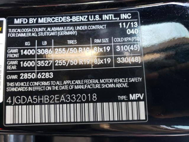 Photo 9 VIN: 4JGDA5HB2EA332018 - MERCEDES-BENZ ML 350 4MA 