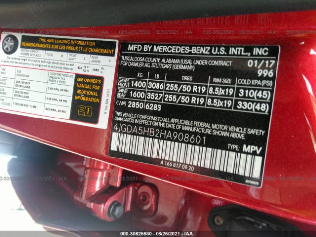 Photo 8 VIN: 4JGDA5HB2HA908601 - MERCEDES-BENZ GLE 