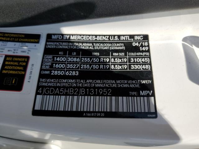 Photo 12 VIN: 4JGDA5HB2JB131952 - MERCEDES-BENZ GLE-CLASS 