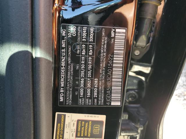 Photo 12 VIN: 4JGDA5HB3CA015622 - MERCEDES-BENZ ML 350 4MA 