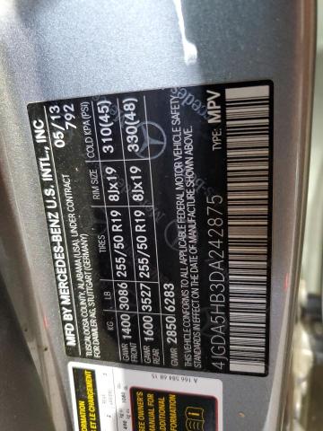 Photo 12 VIN: 4JGDA5HB3DA242875 - MERCEDES-BENZ ML 350 4MA 