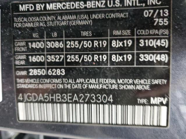 Photo 11 VIN: 4JGDA5HB3EA273304 - MERCEDES-BENZ ML 350 4MA 