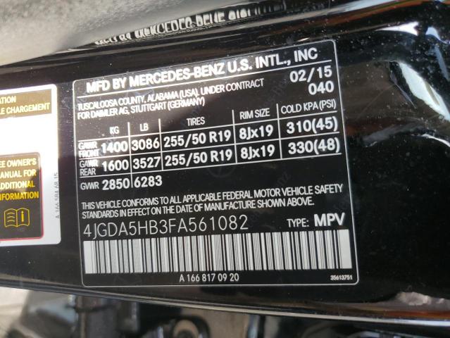 Photo 12 VIN: 4JGDA5HB3FA561082 - MERCEDES-BENZ M-KLASSE 