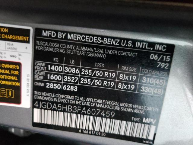 Photo 12 VIN: 4JGDA5HB3FA607459 - MERCEDES-BENZ ML 350 4MA 