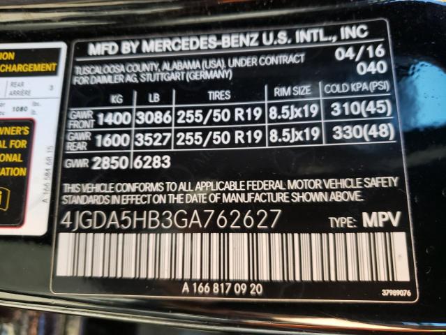 Photo 9 VIN: 4JGDA5HB3GA762627 - MERCEDES-BENZ GLE 350 4M 