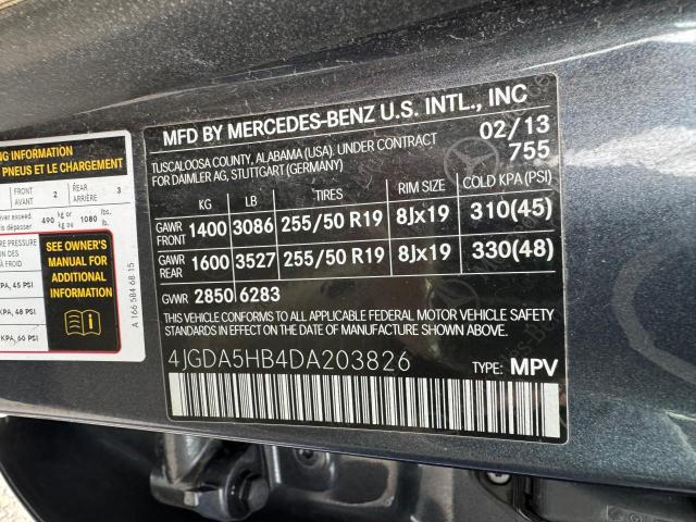 Photo 10 VIN: 4JGDA5HB4DA203826 - MERCEDES-BENZ M-CLASS 