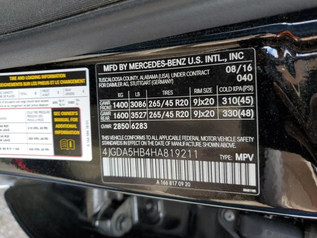 Photo 13 VIN: 4JGDA5HB4HA819211 - MERCEDES-BENZ GLE-CLASS 