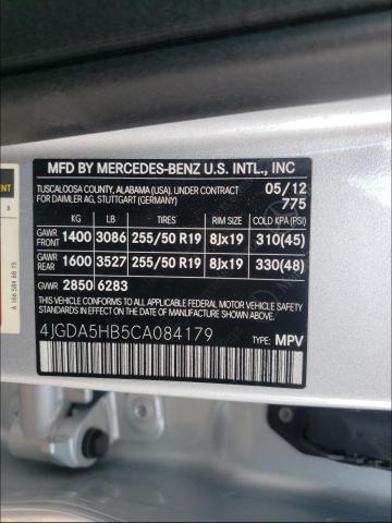 Photo 9 VIN: 4JGDA5HB5CA084179 - MERCEDES-BENZ ML 350 4MA 