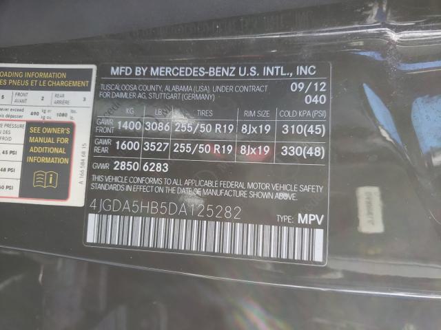 Photo 9 VIN: 4JGDA5HB5DA125282 - MERCEDES-BENZ ML 350 4MA 