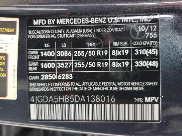 Photo 11 VIN: 4JGDA5HB5DA138016 - MERCEDES-BENZ M-CLASS 