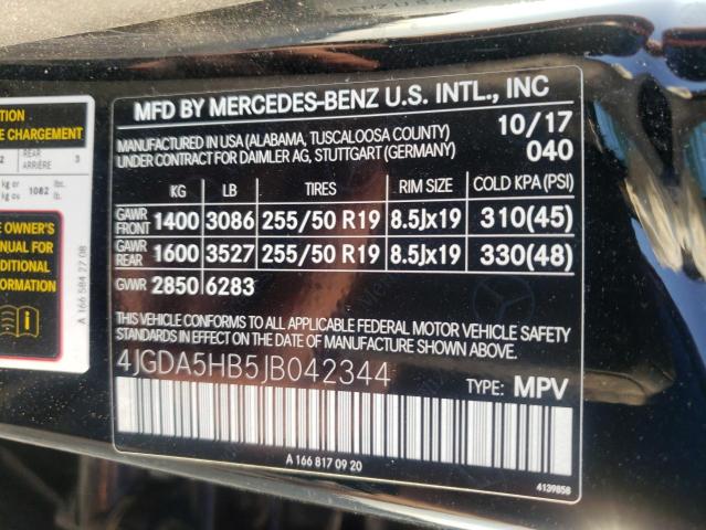 Photo 9 VIN: 4JGDA5HB5JB042344 - MERCEDES-BENZ GLE 350 4M 