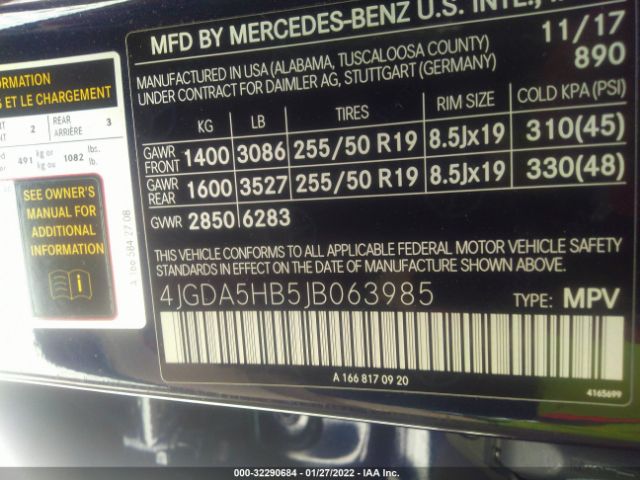 Photo 8 VIN: 4JGDA5HB5JB063985 - MERCEDES-BENZ GLE 