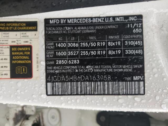 Photo 9 VIN: 4JGDA5HB6DA163958 - MERCEDES-BENZ ML 350 4MA 