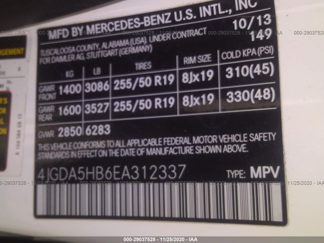 Photo 8 VIN: 4JGDA5HB6EA312337 - MERCEDES-BENZ M-CLASS 