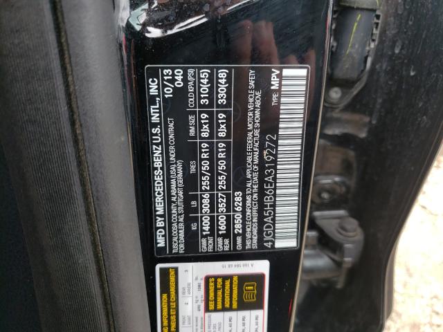 Photo 9 VIN: 4JGDA5HB6EA319272 - MERCEDES-BENZ ML 350 4MA 