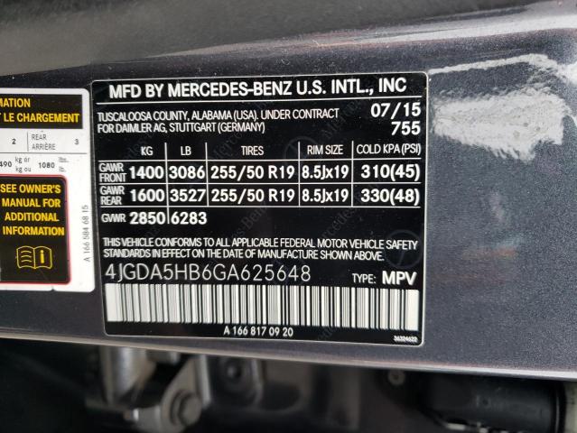 Photo 12 VIN: 4JGDA5HB6GA625648 - MERCEDES-BENZ GLE-CLASS 