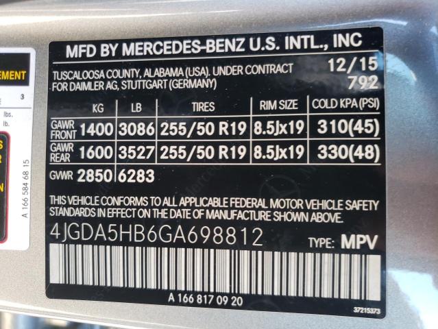 Photo 11 VIN: 4JGDA5HB6GA698812 - MERCEDES-BENZ GLE 350 4M 