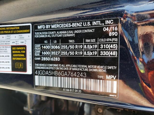 Photo 12 VIN: 4JGDA5HB6GA764243 - MERCEDES-BENZ GLE-CLASS 