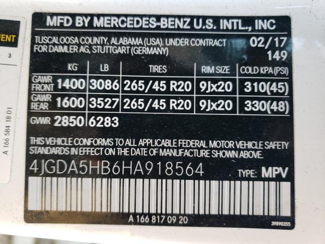 Photo 12 VIN: 4JGDA5HB6HA918564 - MERCEDES-BENZ GLE 350 4M 