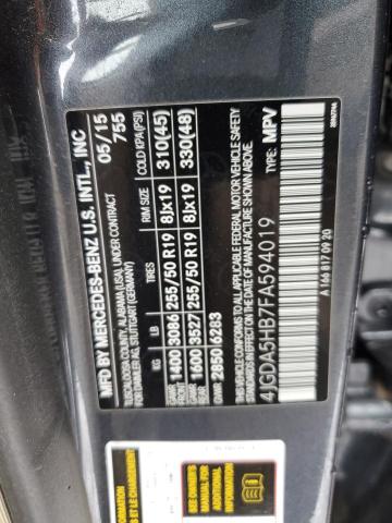 Photo 12 VIN: 4JGDA5HB7FA594019 - MERCEDES-BENZ M-CLASS 