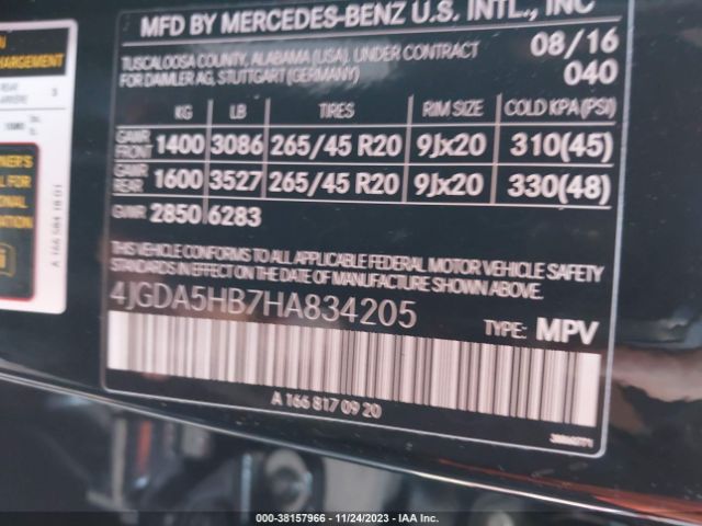 Photo 8 VIN: 4JGDA5HB7HA834205 - MERCEDES-BENZ GLE 350 