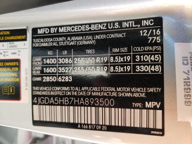 Photo 9 VIN: 4JGDA5HB7HA893500 - MERCEDES-BENZ GLE 350 4M 