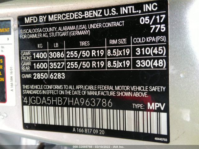 Photo 8 VIN: 4JGDA5HB7HA963786 - MERCEDES-BENZ GLE 