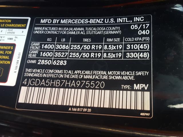 Photo 9 VIN: 4JGDA5HB7HA975520 - MERCEDES-BENZ GLE 350 4M 