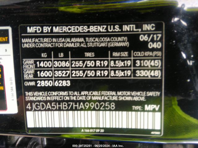 Photo 8 VIN: 4JGDA5HB7HA990258 - MERCEDES-BENZ GLE 350 