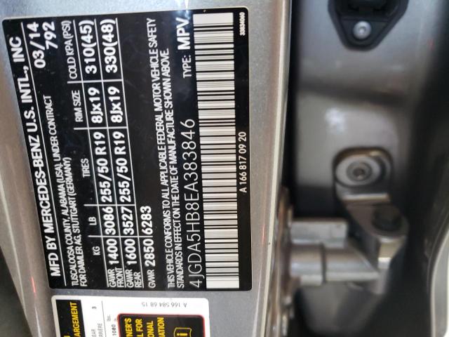 Photo 12 VIN: 4JGDA5HB8EA383846 - MERCEDES-BENZ ML 350 4MA 