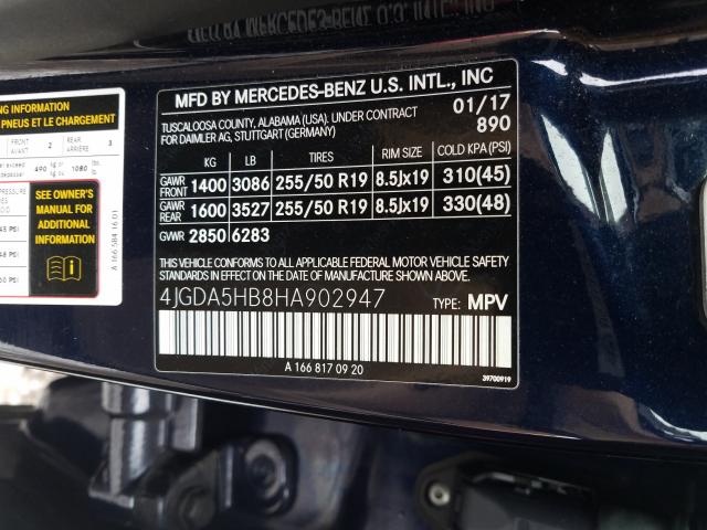 Photo 9 VIN: 4JGDA5HB8HA902947 - MERCEDES-BENZ GLE 350 4M 