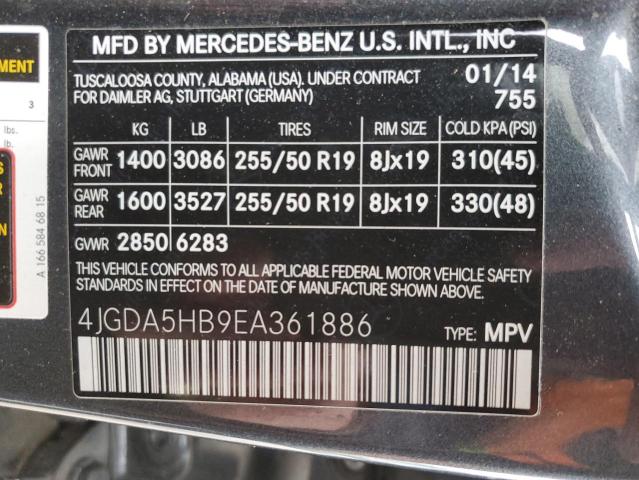 Photo 13 VIN: 4JGDA5HB9EA361886 - MERCEDES-BENZ ML 350 4MA 