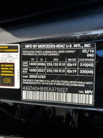 Photo 9 VIN: 4JGDA5HB9EA375027 - MERCEDES-BENZ ML 350 4MA 