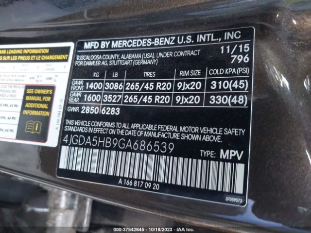 Photo 8 VIN: 4JGDA5HB9GA686539 - MERCEDES-BENZ GLE 350 