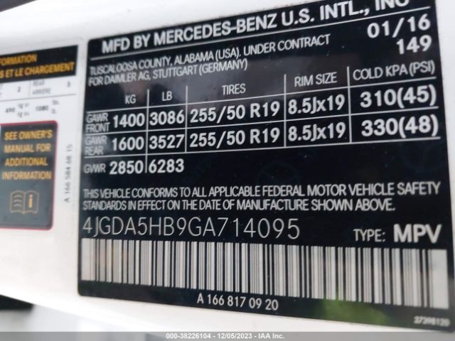 Photo 8 VIN: 4JGDA5HB9GA714095 - MERCEDES-BENZ GLE 