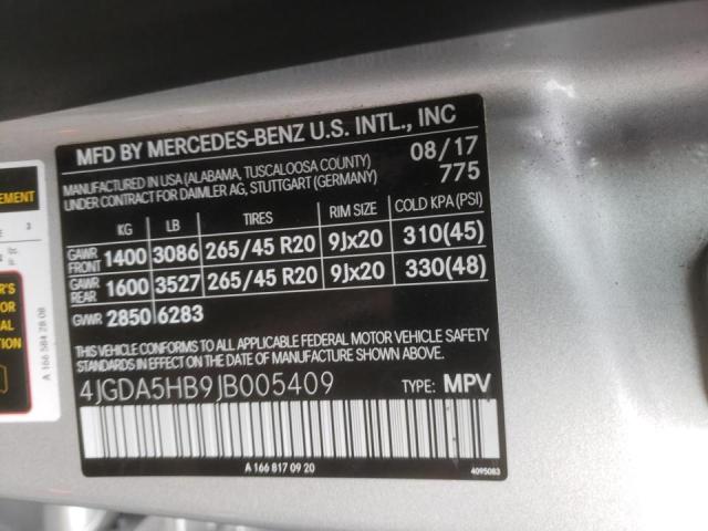 Photo 9 VIN: 4JGDA5HB9JB005409 - MERCEDES-BENZ GLE 350 4M 