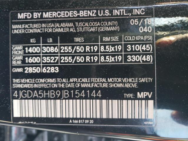 Photo 11 VIN: 4JGDA5HB9JB154144 - MERCEDES-BENZ GLE-CLASS 