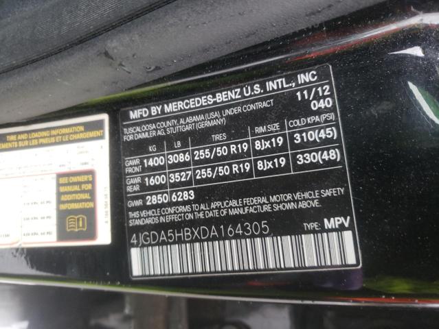 Photo 9 VIN: 4JGDA5HBXDA164305 - MERCEDES-BENZ ML 350 4MA 