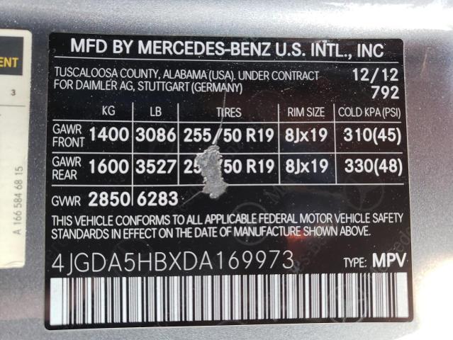 Photo 9 VIN: 4JGDA5HBXDA169973 - MERCEDES-BENZ ML 350 4MA 