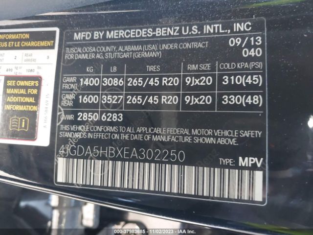 Photo 8 VIN: 4JGDA5HBXEA302250 - MERCEDES-BENZ ML 350 