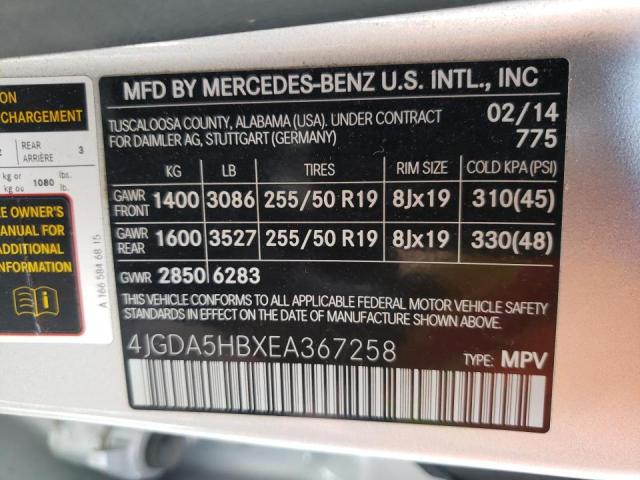 Photo 9 VIN: 4JGDA5HBXEA367258 - MERCEDES-BENZ ML 350 4MA 